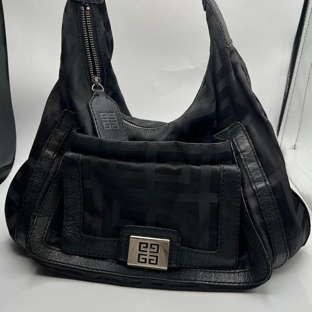 Givenchy black leather and canvas